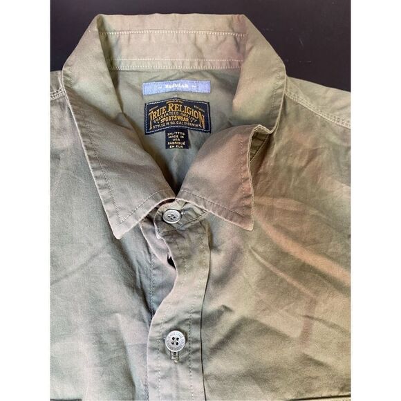 True Religion Men’s Button Down Green L/S Shirt 3xl - Picture 2 of 4